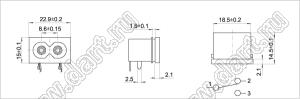 SP-865E1 вилка IEC60320(C8) угловая сетевого питания на панель и для пайки в плату