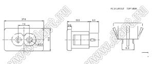 SP-865V (R-201A(01) вилка IEC60320(C8) сетевого питания с защелками на панель