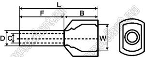 CT207508(B)(TE 7508) наконечник cдвоенный изолированный, для провода сечением 2×0,75 кв.мм, изолятор светло-синий