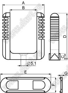 DC-1.5 фиксатор кабеля с винтовым креплением М5; нейлон-66 (UL); натуральный