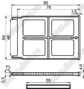 PCMIC-1 заглушка держателя карты; пластик ABS (UL); черный