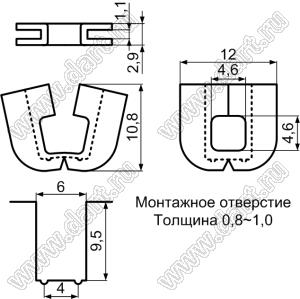 SQG-4 изолятор проводов проходной; нейлон-66 (UL); натуральный