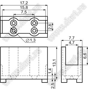 PHC-2 держатель двух компонентов; полифениленсульфид PPS (UL); натуральный