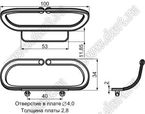 WUCD-100 зажим проводов с защелками в панель; нейлон-66 (94V-2); PP (UL); натуральный