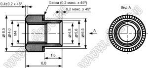 BONR-М4D8,5H4,4 втулка резьбовая развальцовочная (бонка) М4; H=4,4мм; сталь