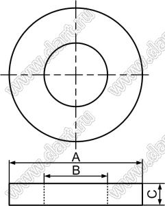 WS8-4-2 шайба пластиковая; D=8,0мм; d=4,0мм; T=2,0мм; нейлон-66 (UL); натуральный