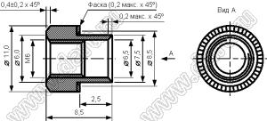 BONR-М6D11H6Z (BON685HS-2.5) втулка резьбовая развальцовочная (бонка); М6; сталь оцинкованная; H=6,0мм