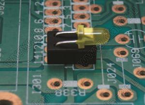 LED-325 держатель 3мм светодиода на плату угловой; нейлон-66 (UL); черный