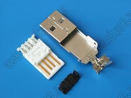 USB A TYPE 4P  (USBA-SP-2) вилка USB2.0 на кабель тип A