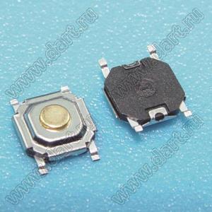 TS030-1.6-T/R (TD-13MA-X-T/R, SKQGABE010) кнопка тактовая для поверхностного (SMD) монтажа; Uном=100В; габариты 5,2x5,2x1,6мм; в ленте на катушке