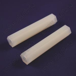 HTP-328 (HP-28) cтойка шестигранная с внутренними резьбами; M3; L=28,0мм; нейлон-66; цвет натуральный