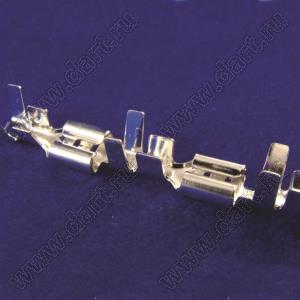ST2500802-L-0.5#18-14 (DJ622-6.3B) наконечник неизолированный ножевой (мама), для провода A.W.G. 18-14, сечением 0,8…2,0 кв.мм; A.W.G. 18-14; располож. цепью; луженая латунь