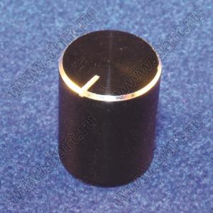 B148-12.5-16-6-O-B-ф (IA 12.5x16) ручка алюминиевая гладкая анодированная черная с фаской и пластиковой вставкой