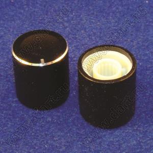 B155-15-17-6-B-B2-ф (AW15) ручка алюминиевая черная гладкая с серебряной фаской