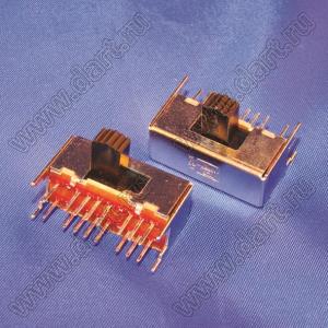 SK-43D11 переключатель движковый угловой 4P3T
