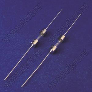 3SP 1.6A (PDP1.6), 3,6x10mm, 250V, SLOW предохранитель миниатюрный стеклянный запаздывающий с выводами; I=1,6А