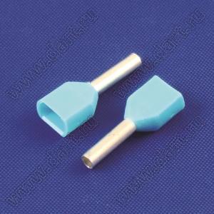 CT207508(B)(TE 7508) наконечник cдвоенный изолированный, для провода сечением 2×0,75 кв.мм, изолятор светло-синий