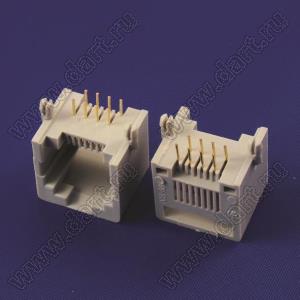 7007-8P8C (TJ1A-8P8C)-SOCKET Grey розетк RJ-45а на плату, 8 позиций, 8 контактов