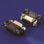 DS1037-09M-D (5504-09P-D, DRB-09MD) вилка угловая D-SUB для пайки на плату (X=9,40±0,38 мм); 9-конт.; с защелками в плату, с закладными гайками и отдельно упакованными шестигранными стойками