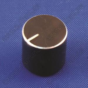 B148-10-10-6-O-A-ф (IA 10x10) ручка алюминиевая гладкая анодированная черная с фаской и пластиковой вставкой