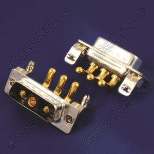 3W3CPPH30140I10 комбинированный 40A мощный угловой D-SUB разъем