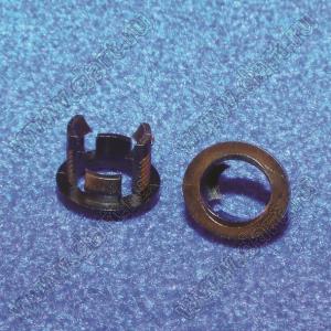 LED5-6 держатель 5мм светодиода на панель; черный; нейлон-66 (UL); 94V-2