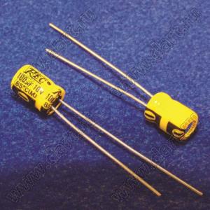 ECAP 100uF/10V 0511 105C RH конденсатор алюминиевый электролитический радиальный; 100мкФ; 10В; 5x11мм; P=2мм