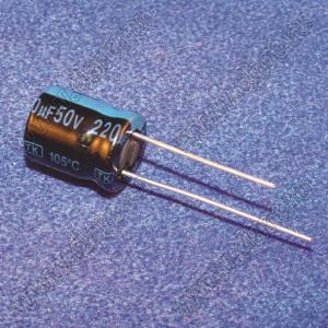 ECAP 220uF/50V 85C ECR (HITANO) конденсатор алюминиевый электролитический радиальный 220мкФ/50V; 85C; серия ECR