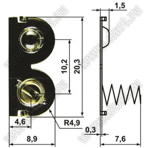 BL023-1-12 терминал для элемента, тип AAA сдвоеный