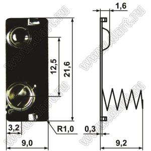 BL157-12 терминал для элемента, тип AAA сдвоеный