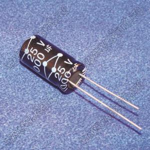 ECAP 1000uF/25V 1016 105C (KM108M025G16RR0HP0) конденсатор алюминиевый электролитический радиальный; 1000мкФ; 25В; 10x16мм; P=5мм