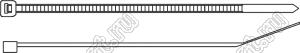 GT-120I (YJ-122, HSCT-120) стяжка кабельная; L=122мм; W=3,6мм; D петли=29мм; 18кгс; нейлон-66; натуральный