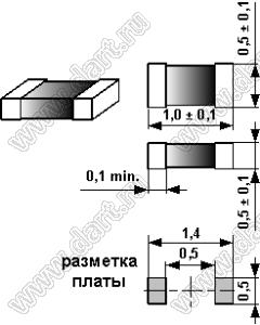 FB100505G221 дроссель многослойный ферритовый для поверхностного монтажа 220 Ом; 100мА