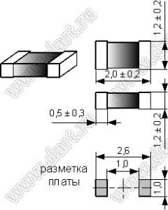 TF201212-R15 дроссель многослойный керамический для поверхностного монтажа 150нГн; 250мА