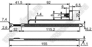 AGP-1A фиксатор AGP видеокарты; нейлон-66 (UL); черный