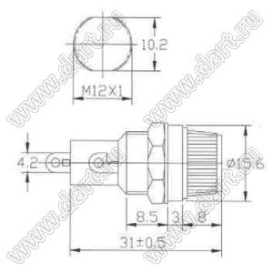 XC-4 panel (5x20) (CQ-206, JL-0541) держатель предохранителя 5х20 мм на панель