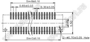 2065P-20G-550 вилка межплатная SMD, шаг 0,65мм, h=5,5мм; 20конт.