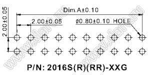 2016RR-14G вилка закрытая угловая обратная на плату для монтажа в отверстия; шаг 2,00x2,00мм; 2x7-конт.