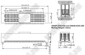 2065S-10G-390 гнездо межплатное SMD, шаг 0,65мм, h=3,9мм; 10конт.