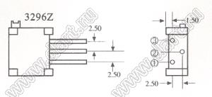 3296Z-1-102 (1K0) резистор подстроечный многооборотный; R=1кОм