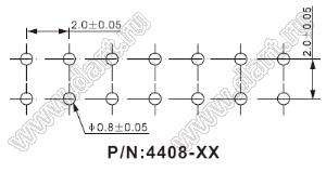 4408-16 (FDC2-16) колодка IDC, шаг 2,0x2,0мм на плоский кабель (шлейф) с шагом 1,0 мм для монтажа в отверстия; 2x8-конт.