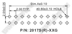 2017S-34G (SCM2-34, 3321-34SG) вилка прямая на плату с защелками; шаг 2,00x2,00мм; 34 (2x17)-конт.