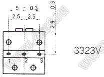 3323V-100 (10R) резистор подстроечный, однооборотный; R=10(Ом)