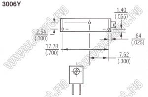 3006Y-201 (200R) резистор подстроечный многооборотный; R=200(Ом)