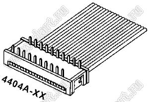 4404A-18 (DP-18) вилка 18конт., (2x9), на шлейф в плату, шаг 2,54x7,62мм
