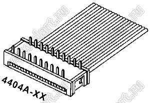 4404A-16 (DP-16) вилка 16конт., (2x8), на шлейф в плату, шаг 2,54x7,62мм