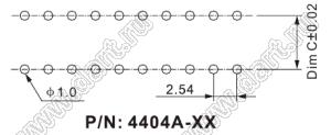 4404A-28 (DP-28) вилка 28конт., (2x14), на шлейф в плату, шаг 2,54x7,62мм