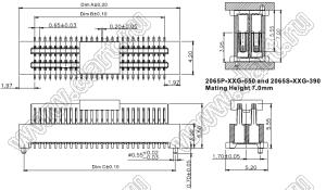 2065P-10G-550 вилка межплатная SMD, шаг 0,65мм, h=5,5мм; 10конт.