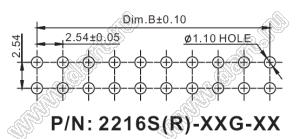 2216S-60G-02 (SCM-60S-02, DS1011-60S-02, IDCC-60MS-02) вилка закрытая прямая с длинными защелками для монтажа в отверстия; шаг=2,54x2,54мм; 2x30-конт.