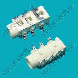 PJ-313DW гнездо стерео 3,5 мм SMD белое